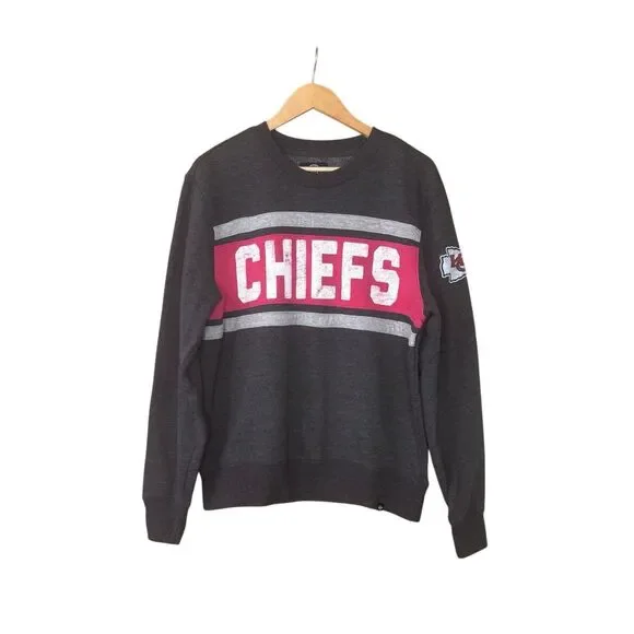 Kansas City Men's '47 Heathered Kansas City Chiefs Bypass Tribeca Pullover Sweat - Picture 1 of 10